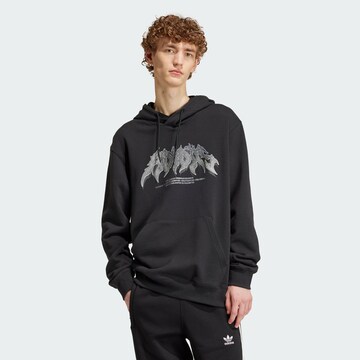 ADIDAS ORIGINALS Sweatshirt 'Flames Concert' in Zwart: voorkant