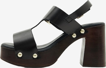 Sandales à lanières 'Plateau-Sandalen' Desa en noir : devant