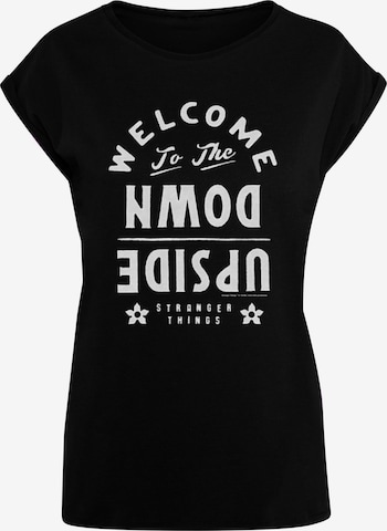 ABSOLUTE CULT T-Shirt 'Stranger Things - Welcome To The Upside Down' in Schwarz: Vorderseite