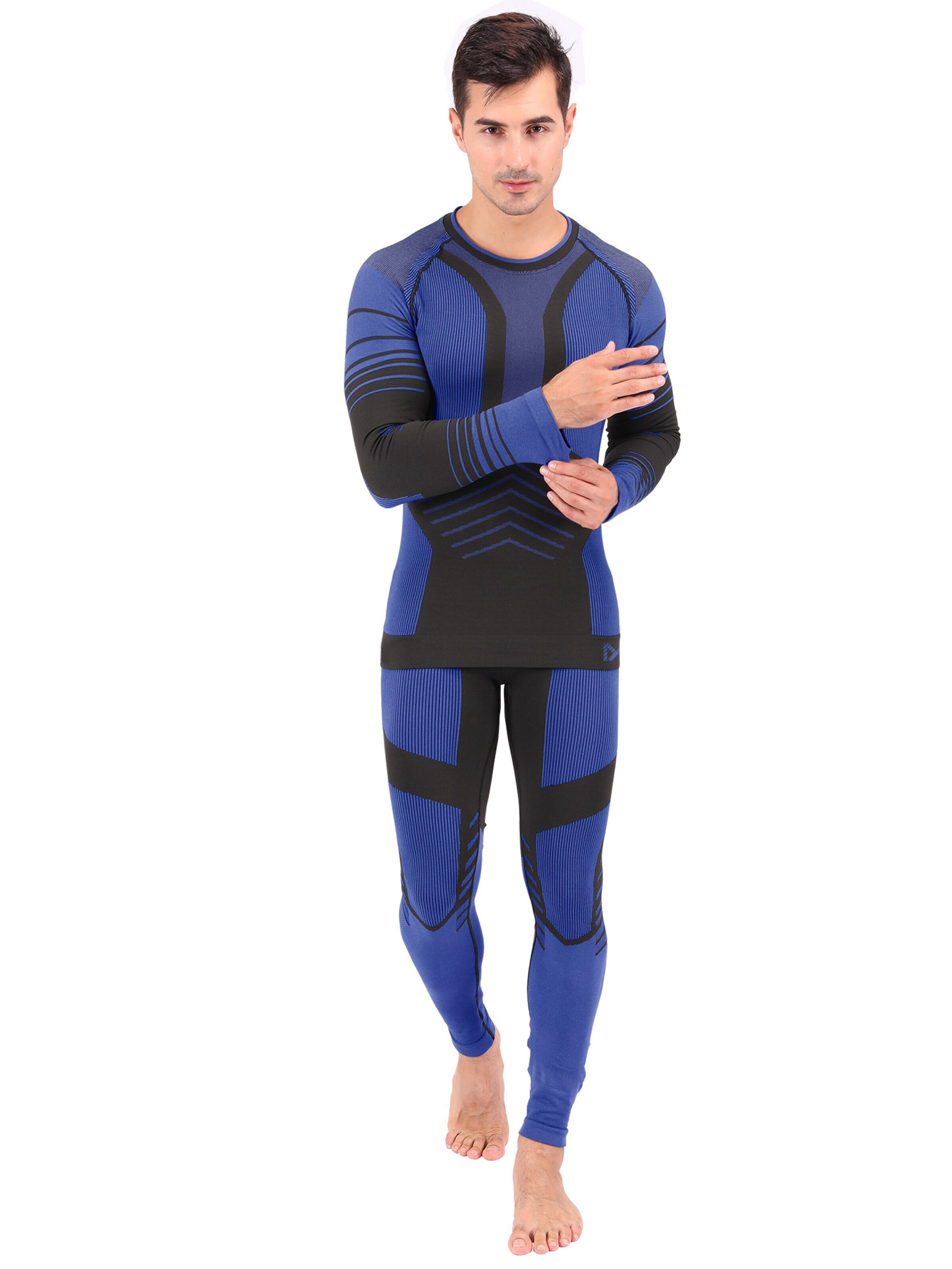 MEETWEE Base Layer 'Seamless Thermal Underwear' in Blue: front