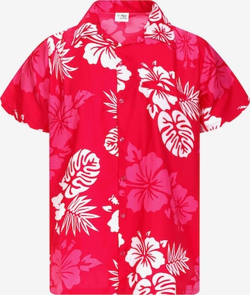 King Kameha Shirt 'Mono Hibiscus' in Pink: front