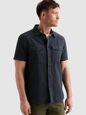 Coupe regular Chemise 'Shirt with short sleeves in cotton/linen' PME Legend en bleu