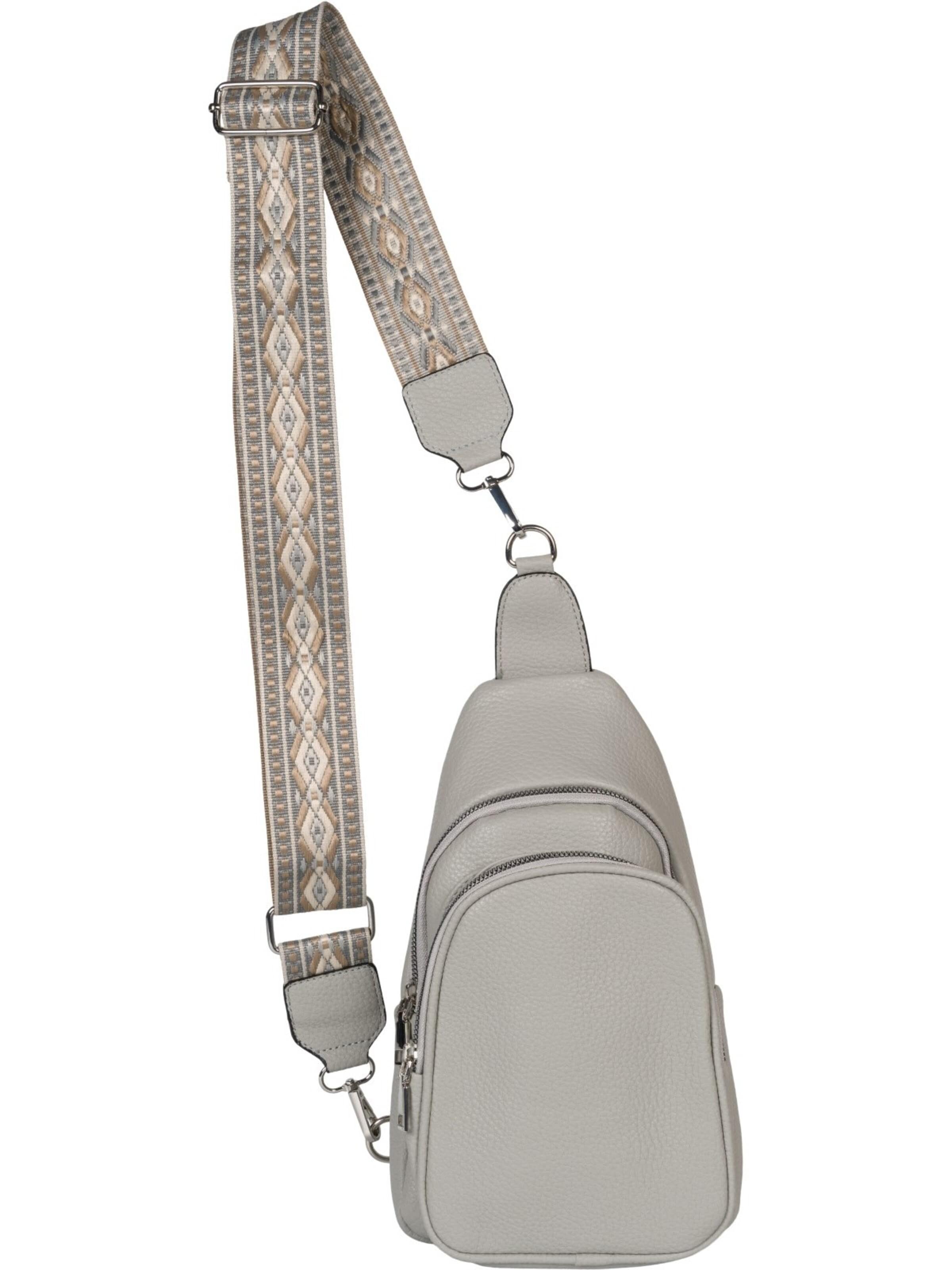 styleBREAKER Crossbody Bag 'One Shoulder Rucksack Gemusterter Schultergurt' in Grey: front
