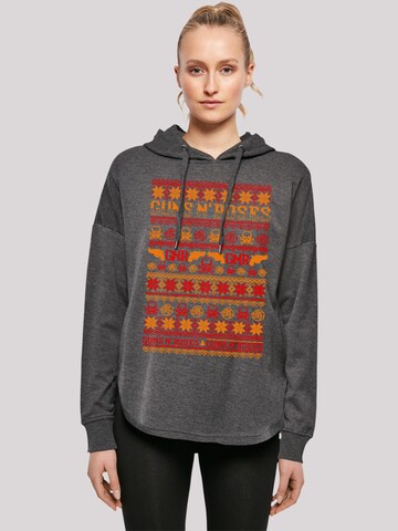 F4NT4STIC Sweatshirt 'Guns And Roses Weihnachten Christmas' in Grau: predná strana