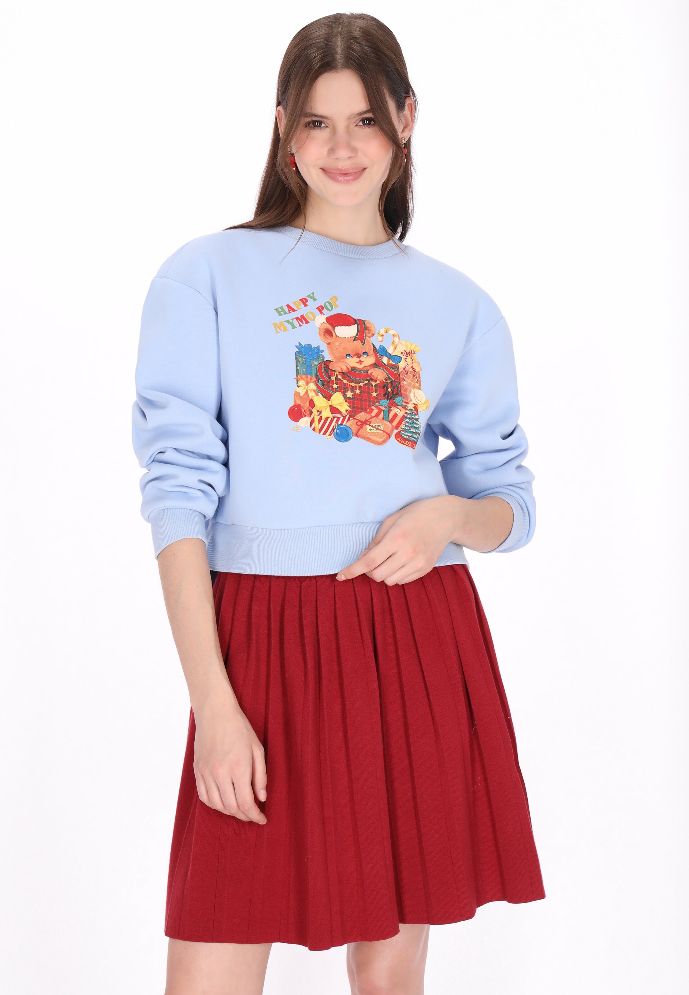 MYMO Sweatshirt 'Pop' in Blauw: voorkant