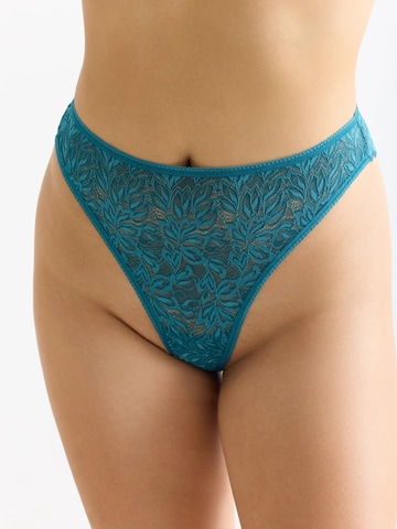 Erlich Textil - Tanga 'Iconic Lace' em azul: frente