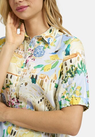 Milano Italy Bluse Kurzarm mit Dolce Vita Print in Blau