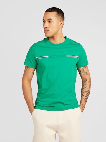 T-Shirt TOMMY HILFIGER en vert : devant