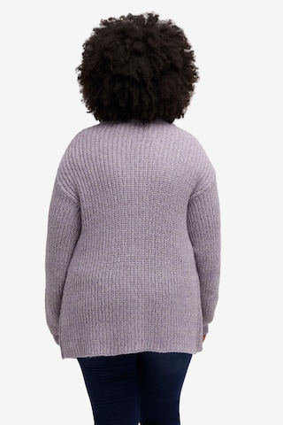 Ulla Popken Knit Cardigan in Purple