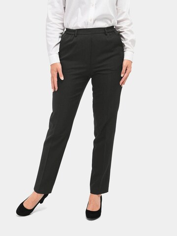 Goldner Regular Pleated Pants in Black: front
