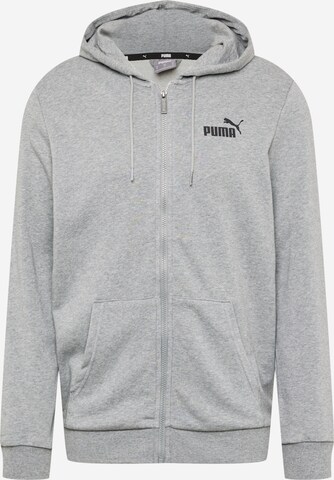 PUMA Athletic Zip-Up Hoodie in Grey: front