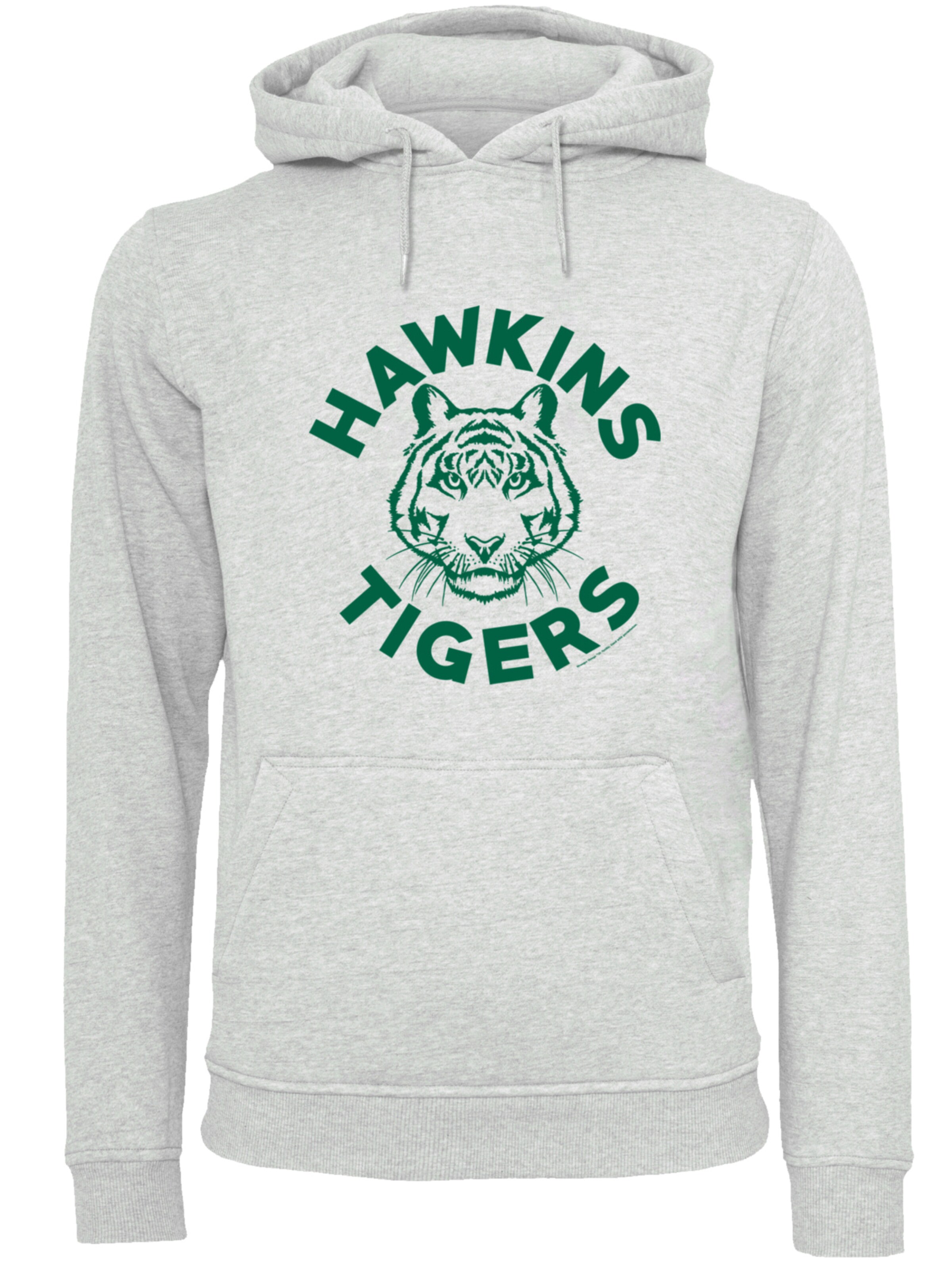 F4NT4STIC Sweatshirt 'Stranger Things Hawkins Tigers Netflix TV Series' in Grau: Vorderseite