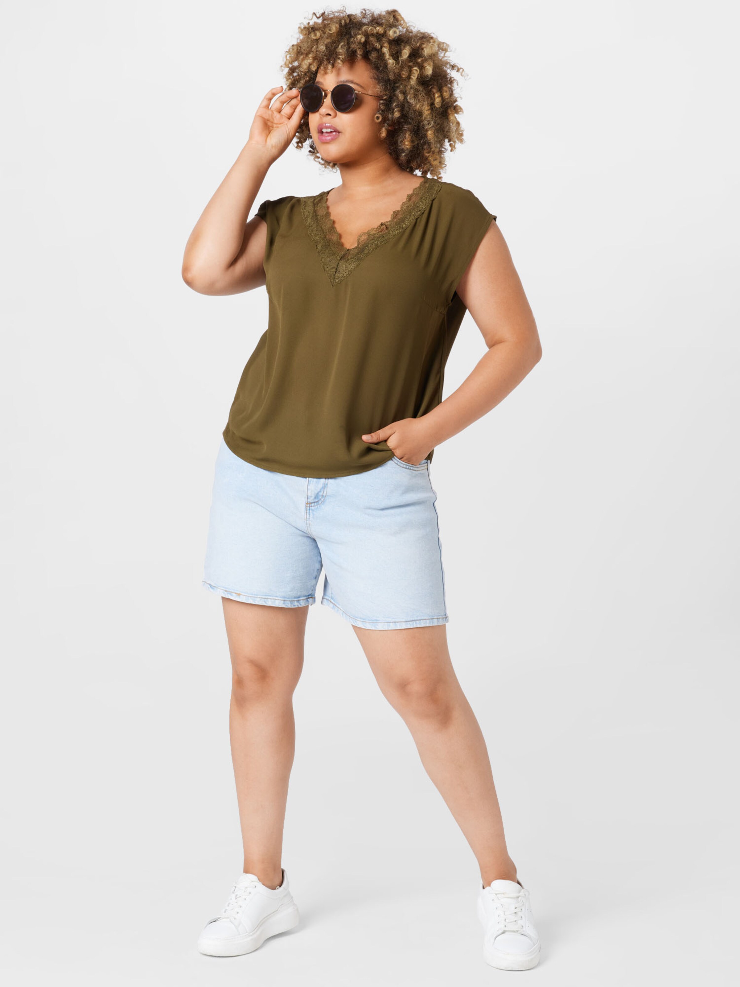 Frauen Große Größen Vero Moda Curve Shirt 'MAPLE' in Khaki - TH87633 Frauen Große Größen Vero Moda Curve Shirt 'MAPLE' in Khaki - TH87633