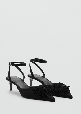 MANGO Slingback Pumps 'Pom' in Black
