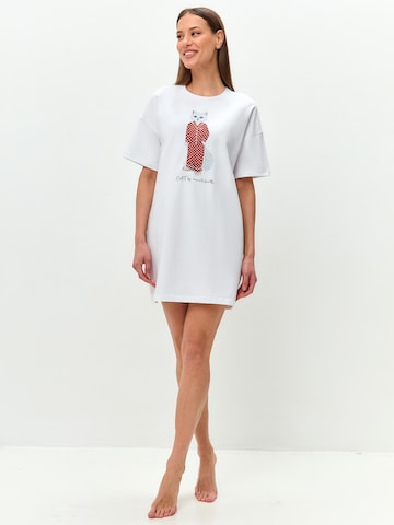 T-shirt 'Pajamas Cat' Cat e Lolette en blanc