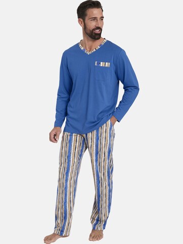 Jan Vanderstorm Long Pajamas ' Antos ' in Blue: front