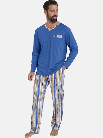 Jan Vanderstorm Long Pajamas ' Antos ' in Blue: front