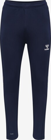 Hummel Slimfit Sportbroek in Blauw: voorkant