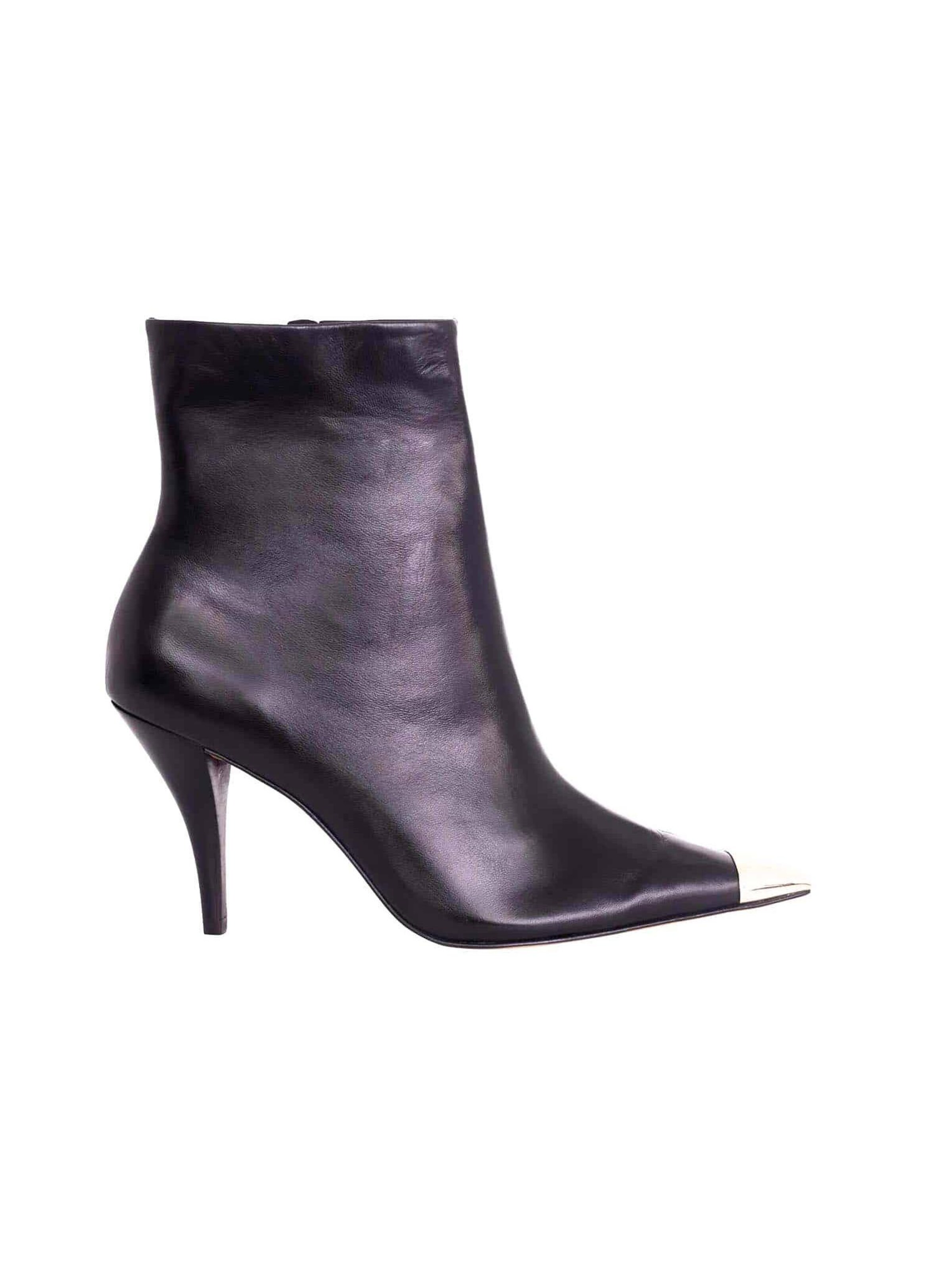 Ankle boots 'Inga Stiefeletten Damen Kalbsleder Schwarz - spitze Form 8,7 cm' di Mangara Atelier in nero: frontale