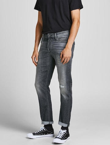 JACK & JONES Slimfit Jeans 'Mike' in Grau: predná strana