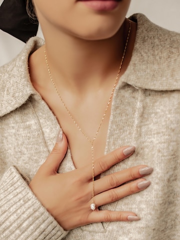 Hey Happiness Ketting 'Pearl Drop' in Goud: voorkant