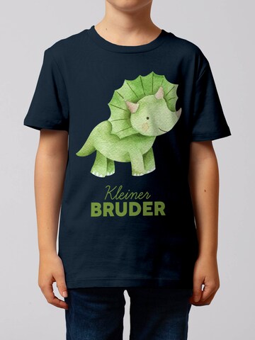 watabout.kids Shirt 'Dinosaurier Kleiner Bruder' in Blue: front