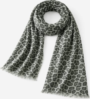 COLLEZIONE ALESSANDRO Scarf 'Leo Print' in Green: front