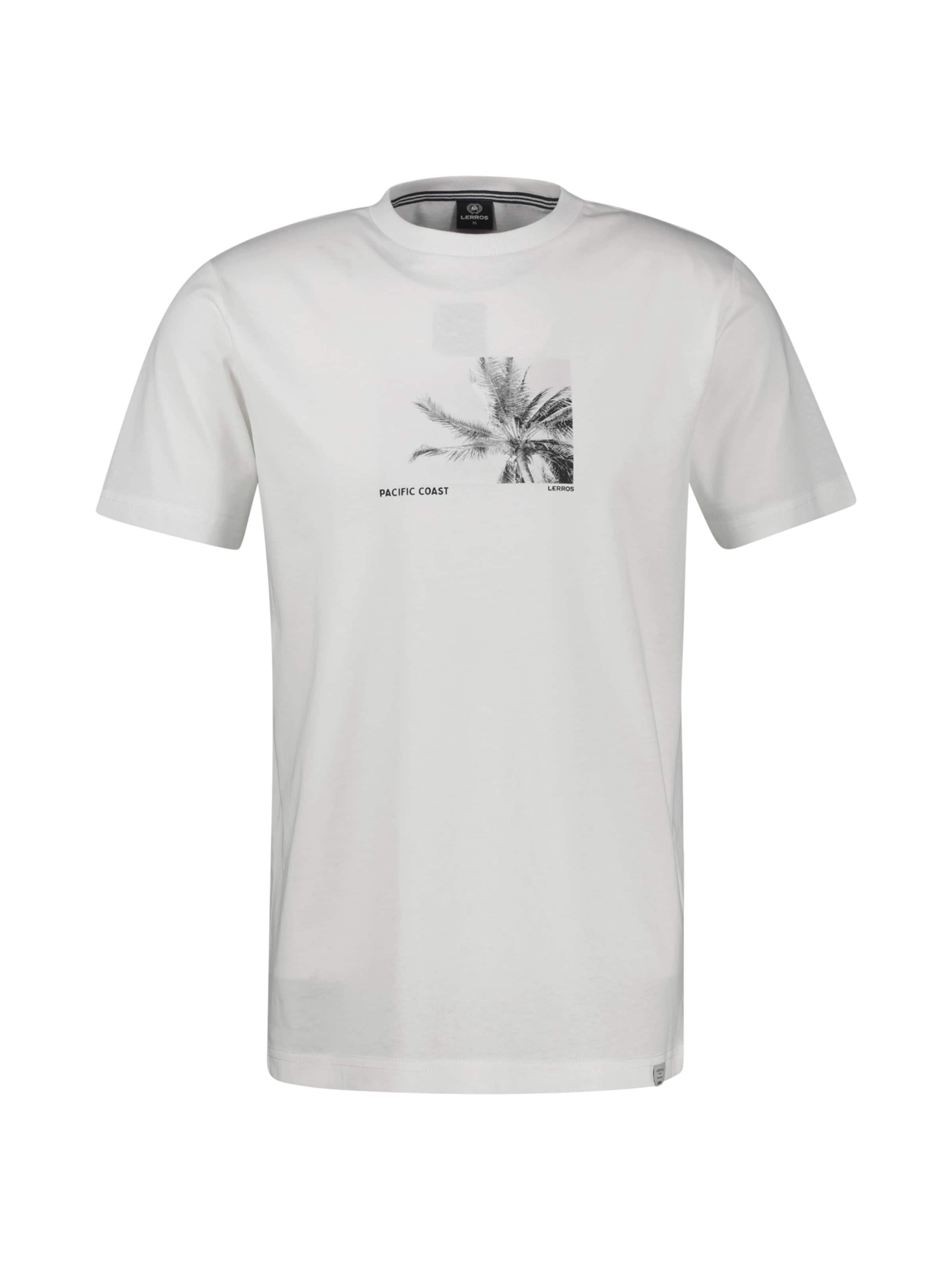 LERROS Baumwoll T-Shirt mit Motiv-Print und bequemem Rundkragen in Grau: Vorderseite