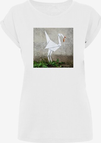 Maglietta 'Origami Bird' di Merchcode in bianco: frontale