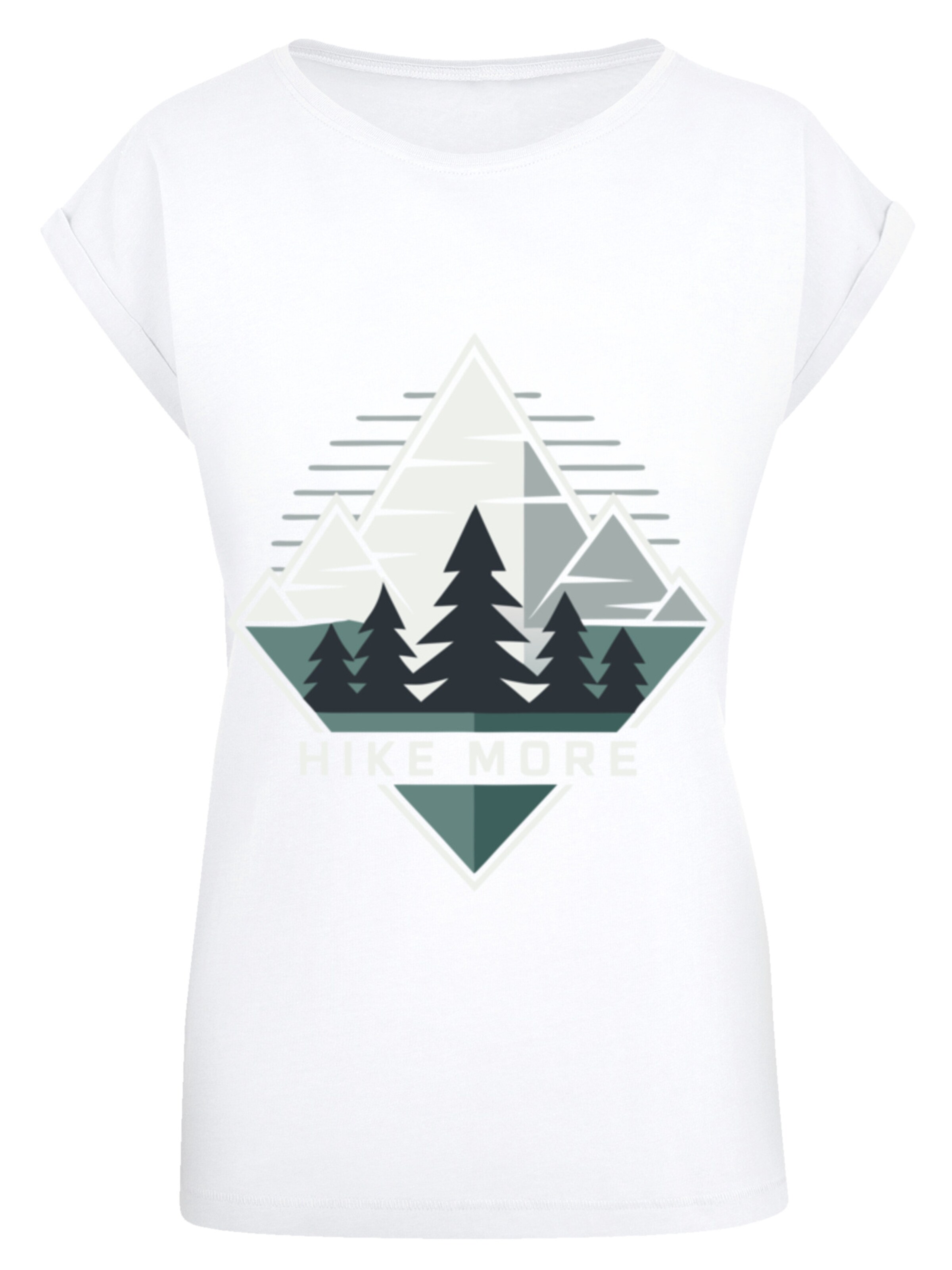 F4NT4STIC Shirt 'Hike More Mountains' in Wit: voorkant