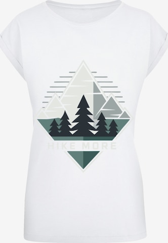 F4NT4STIC Shirt 'Hike More Mountains' in White: front