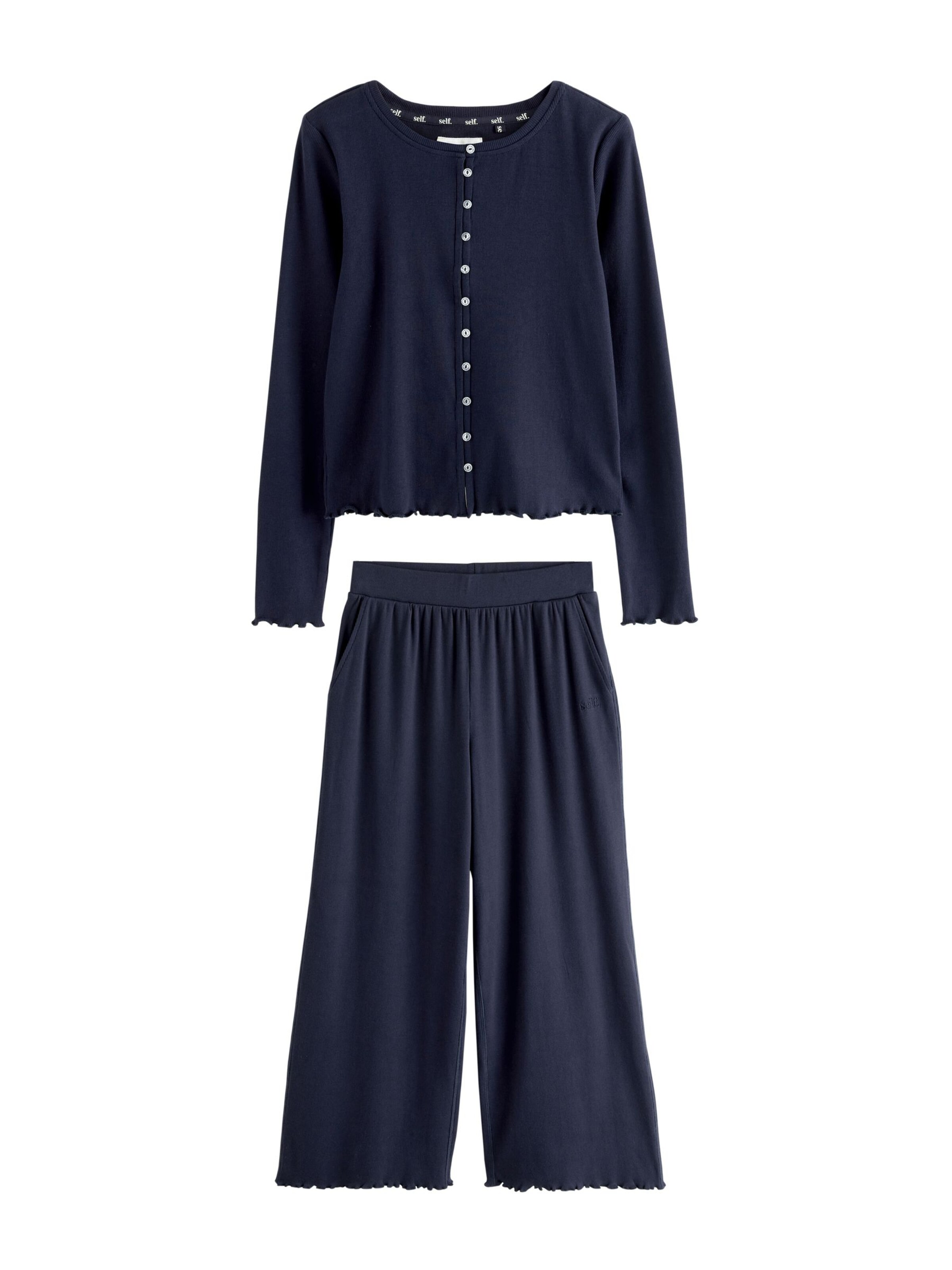 self. Pyjama in Blau: Vorderseite