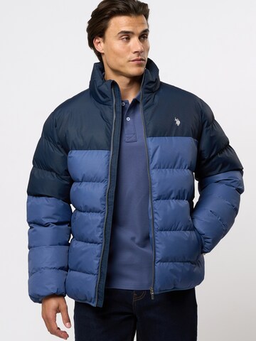 U.S. POLO ASSN. Tussenjas 'Aleks' in Blauw: voorkant