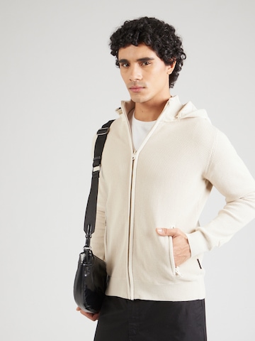 INDICODE JEANS Strickjacke 'Georjes' in Beige: Vorderseite