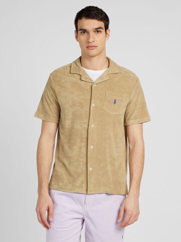 Coupe regular Chemise Polo Ralph Lauren en beige : devant