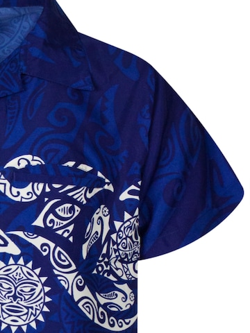 Maglietta 'Maori Chest' di King Kameha in blu