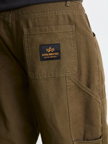 ALPHA INDUSTRIES Свободный крой Брюки-карго в Зеленый
