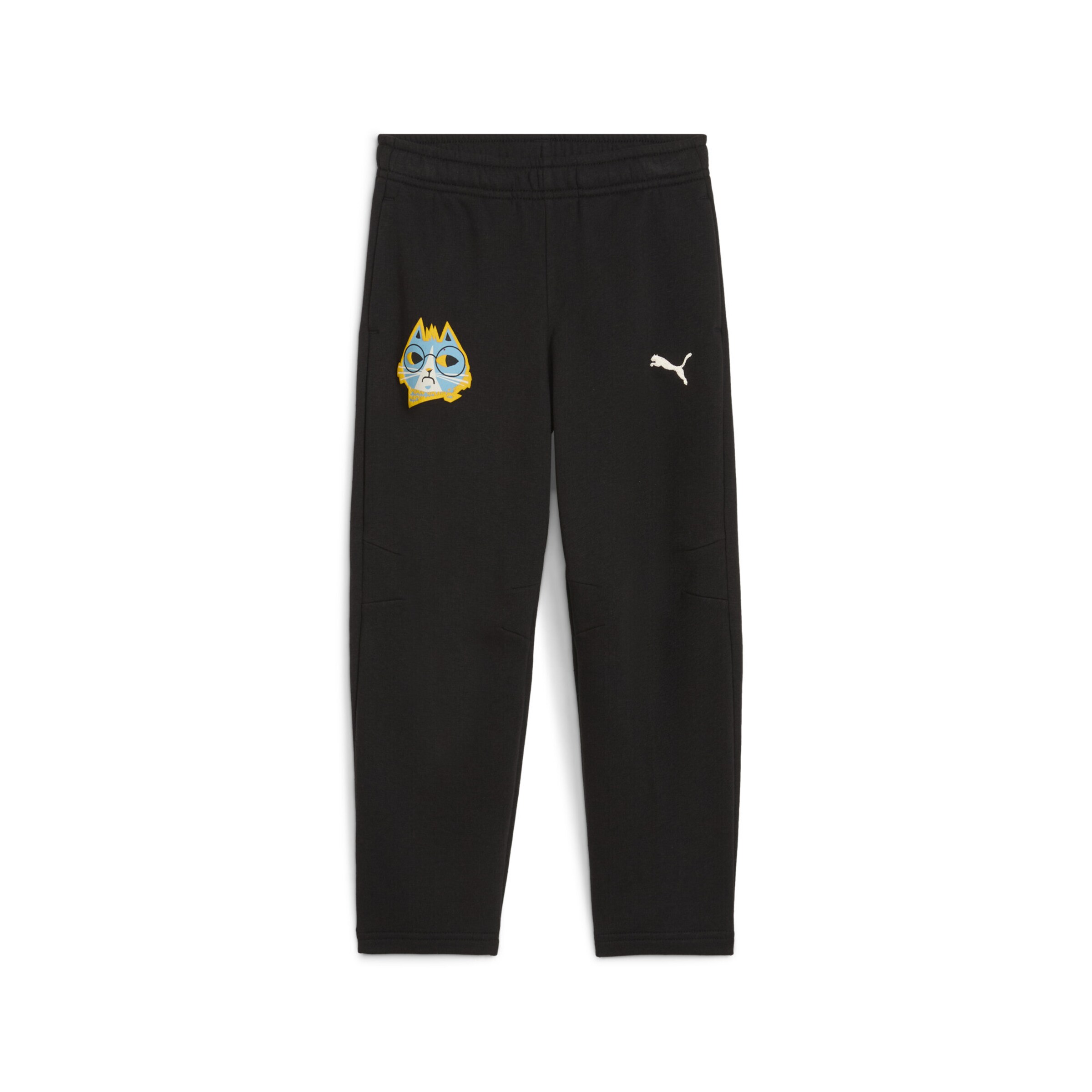 PUMA Tapered Broek 'Moody Cat' in Zwart: voorkant