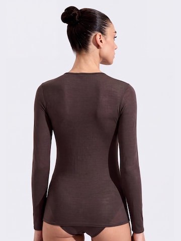 Ciocca - Camiseta térmica 'Cashmere undershirt barchetta' en marrón