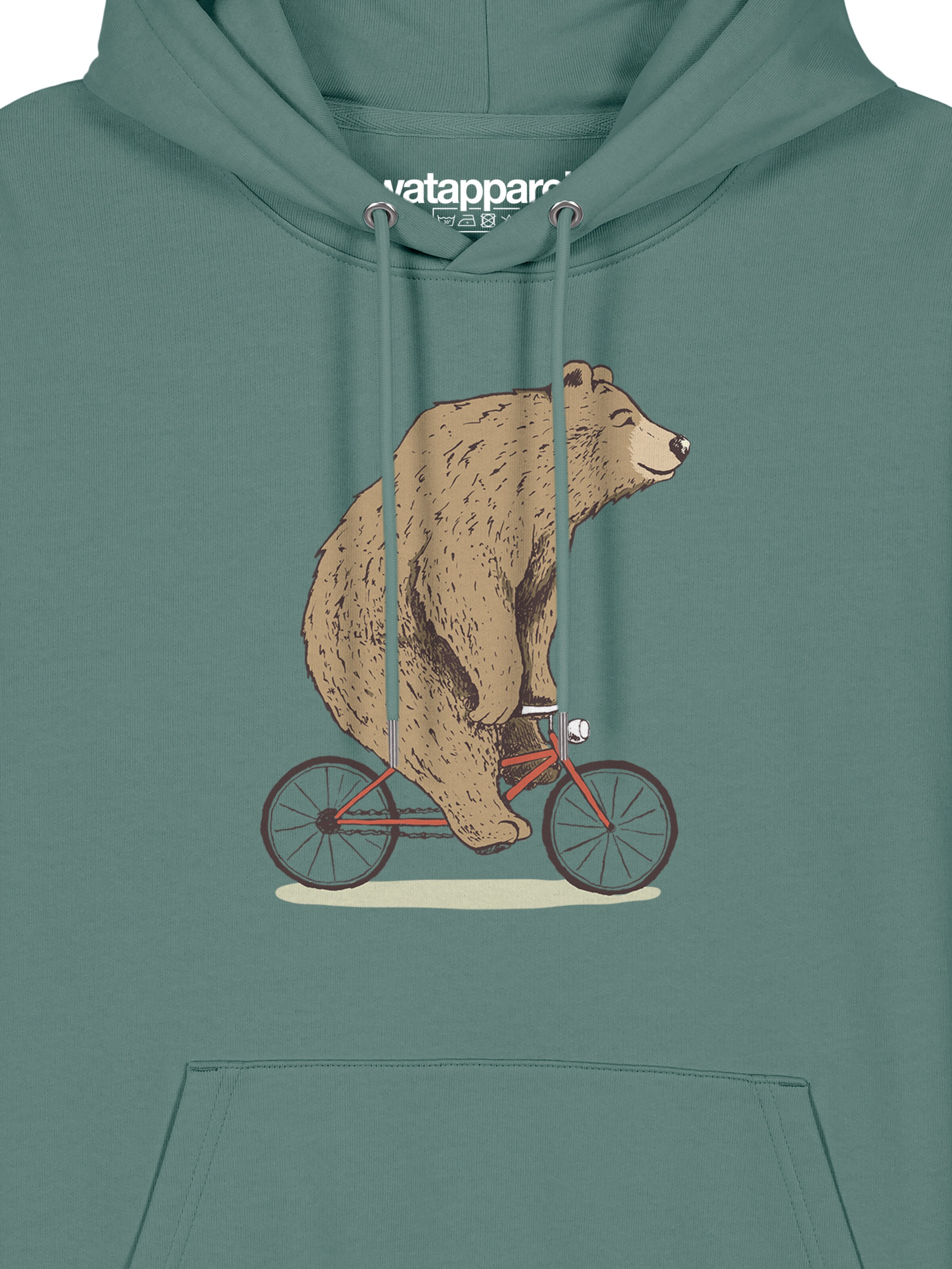 Sweat-shirt ' Fahrradbär ' Watapparel en vert