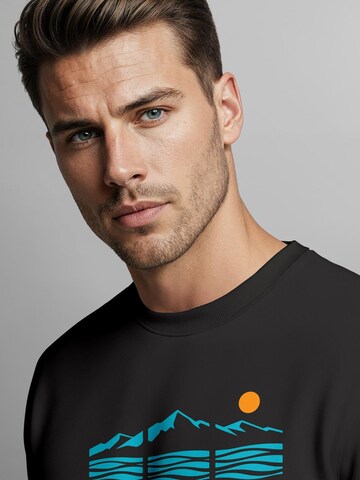 Neverless Sweatshirt 'Blue Mountain' in Black