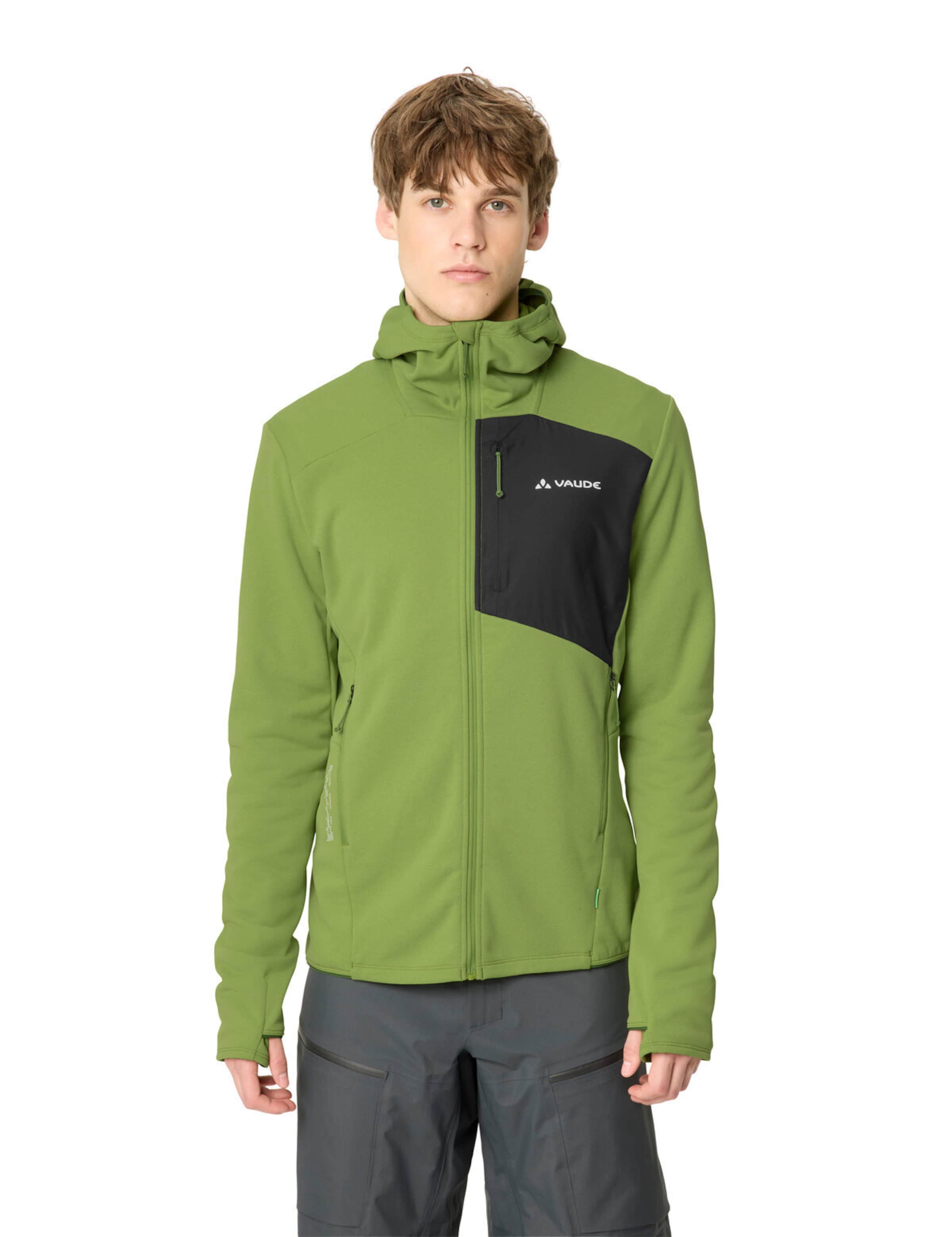 VAUDE Athletic fleece jacket 'Monviso III' in Green: front