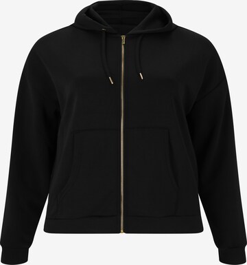 Q by Endurance Zip-Up Hoodie in Black: front