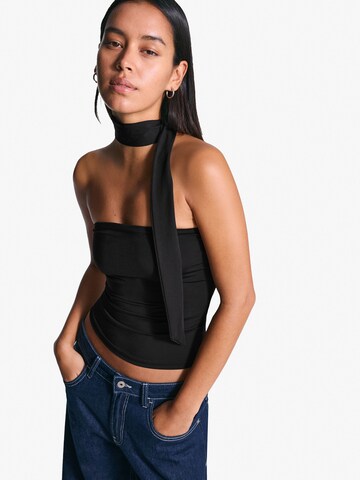 Bershka Top - fekete: elől