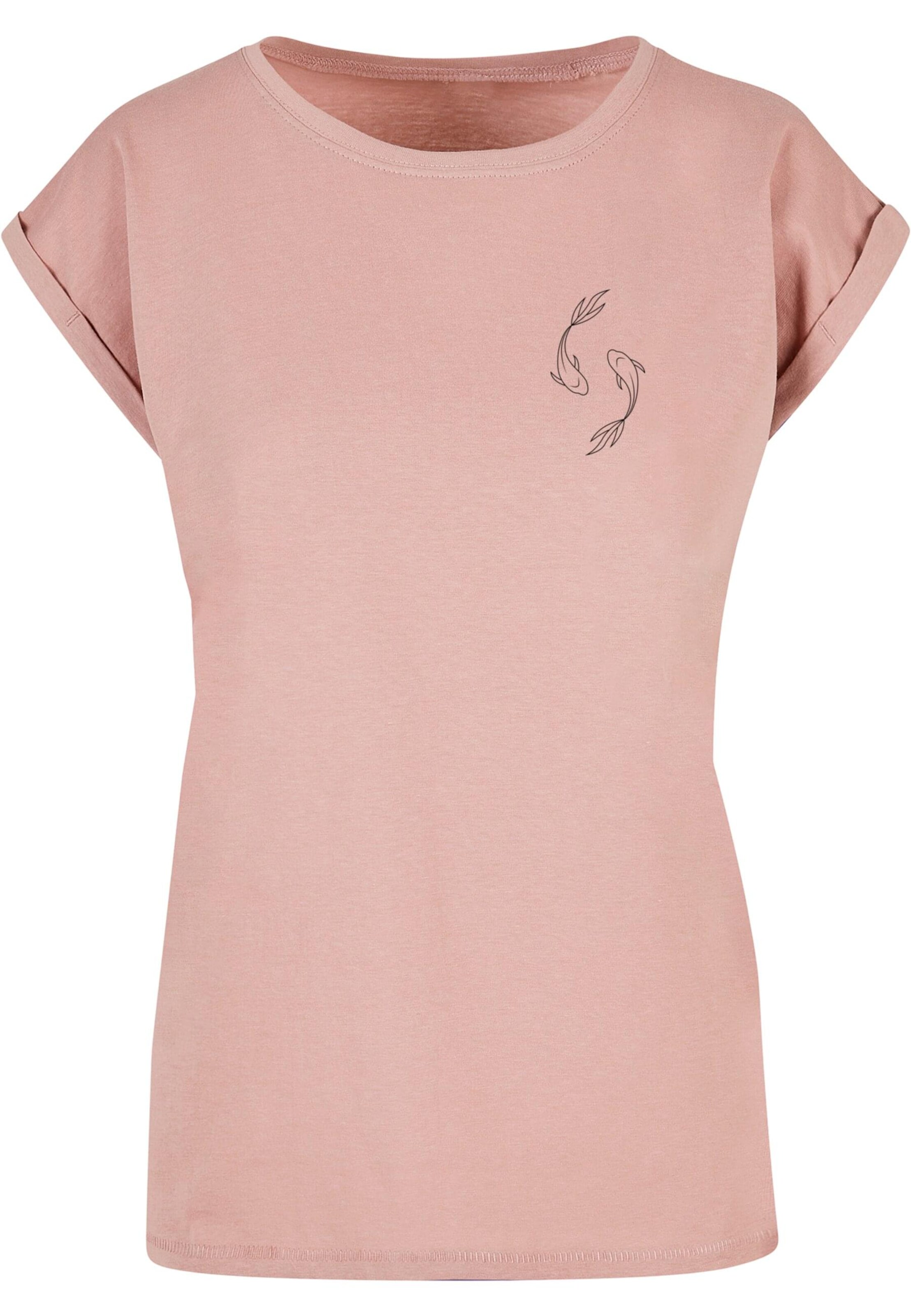 Merchcode Shirts 'Spring -  Yin & Jang Fish' i pink: forside