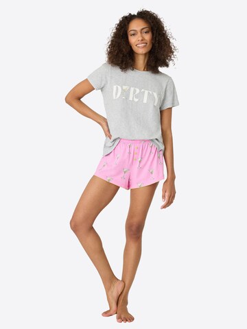 PJ Salvage Korte pyjama ' Playful Prints ' in Grijs: voorkant