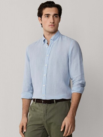 Coupe regular Chemise 'ESS' Hackett London en bleu : devant