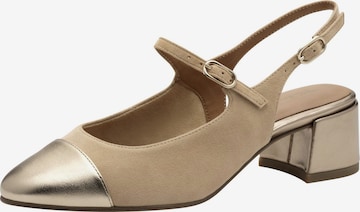 Escarpins à bride arrière Tamaris en marron : devant