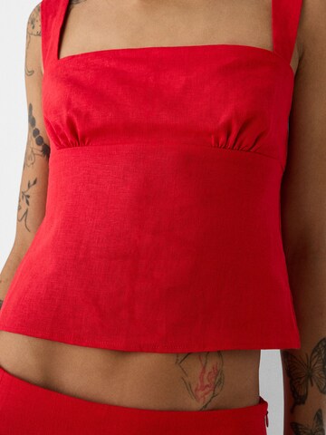 Bershka Top | rdeča barva