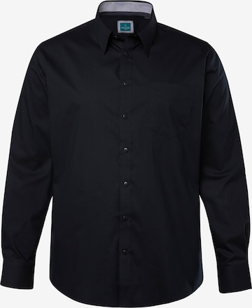 Boston Park Regular fit Button Up Shirt in Black: front